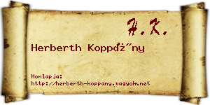 Herberth Koppány névjegykártya